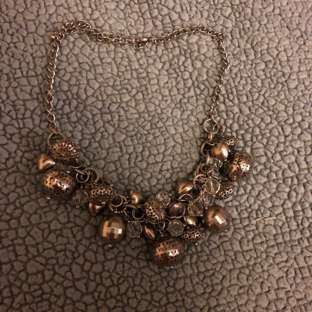 Silvery, Statement Necklace, Beaded, Bold, Shiny, Glamorous, Costume Jewelry